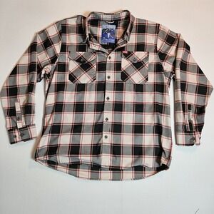 Dixxon Flannel Shirt 2XL The Johnstown Gray‎ Red Plaid Long Sleeve D-Tech